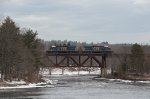 CSXT 1727 Leads L071-09 over the Kennebec River into Benton